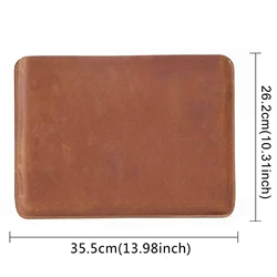 Luxurious Genuine Leather Slim Laptop Sleeve - Ultra - Thin Protective Case (Horizontal Brown)
