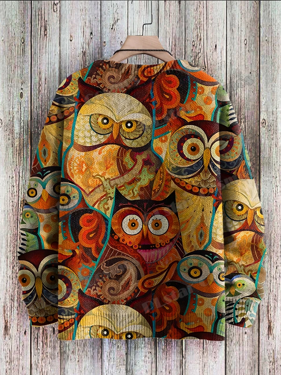 Niedliche Hund Kunst Linie Muster & lustige Nilpferd Kunst 3d gedruckt Männer Strick pullover Winter Unisex lässig Strick pullover Pullover zzm96 – Detail 14