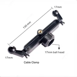 Universal Car Dual Ball Phone Holder with Cable Clamp - Versatile Cellphone Bracket Accessory (With 1 4)