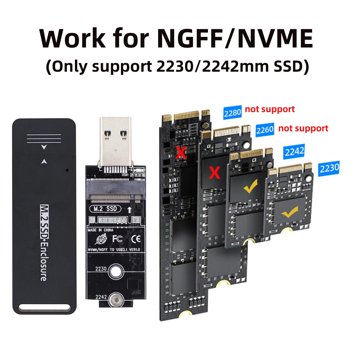USB 3.0-NVME M-Ű M.2 NGFF SATA SSD  PCBA ̽ , 2230, 2242 RTL9210B Ĩ