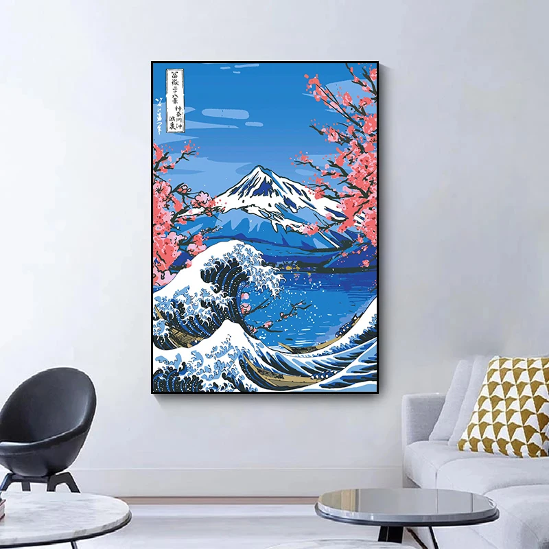 Peinture sur Toile de la Grande Vague d'Oke Agawa, Affiches et