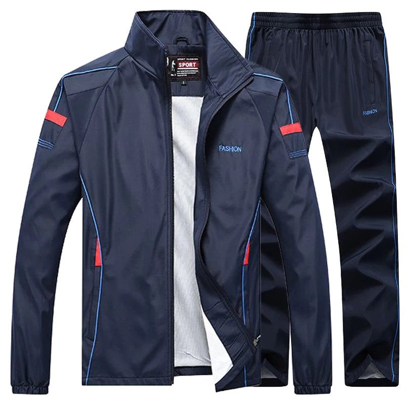 

Male Brand Clothing New Men's Sportswear Tracksuit Outwear 2 Piece Sets Sports Suit Jacket+Pant Basketball Joggering Sweatsuit