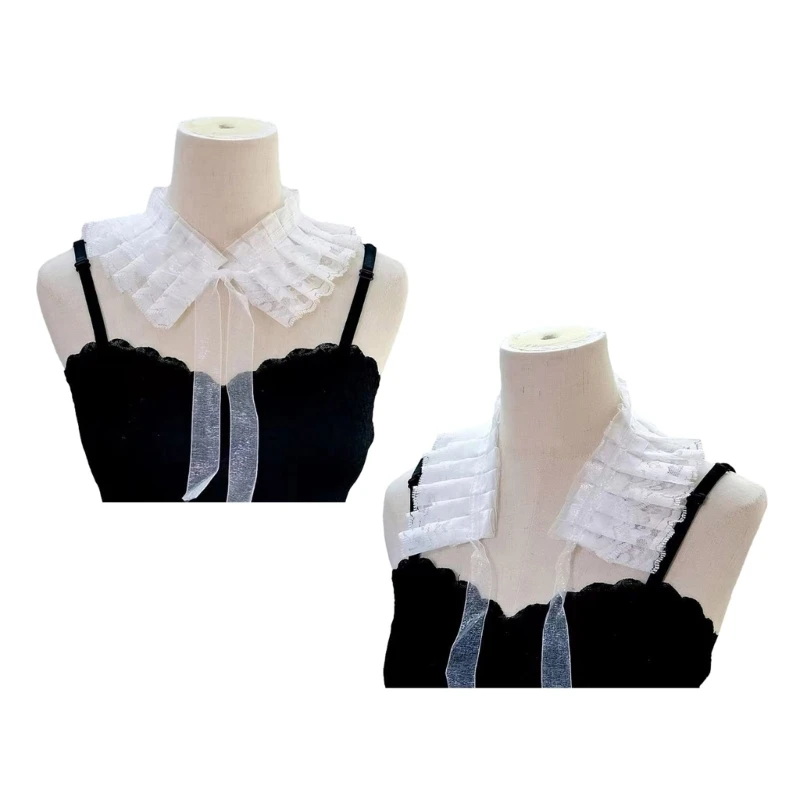 

Victorian Collar Ruffled Collar Frilled Collar Sweet Lapel for Shirt Blouse HXBA