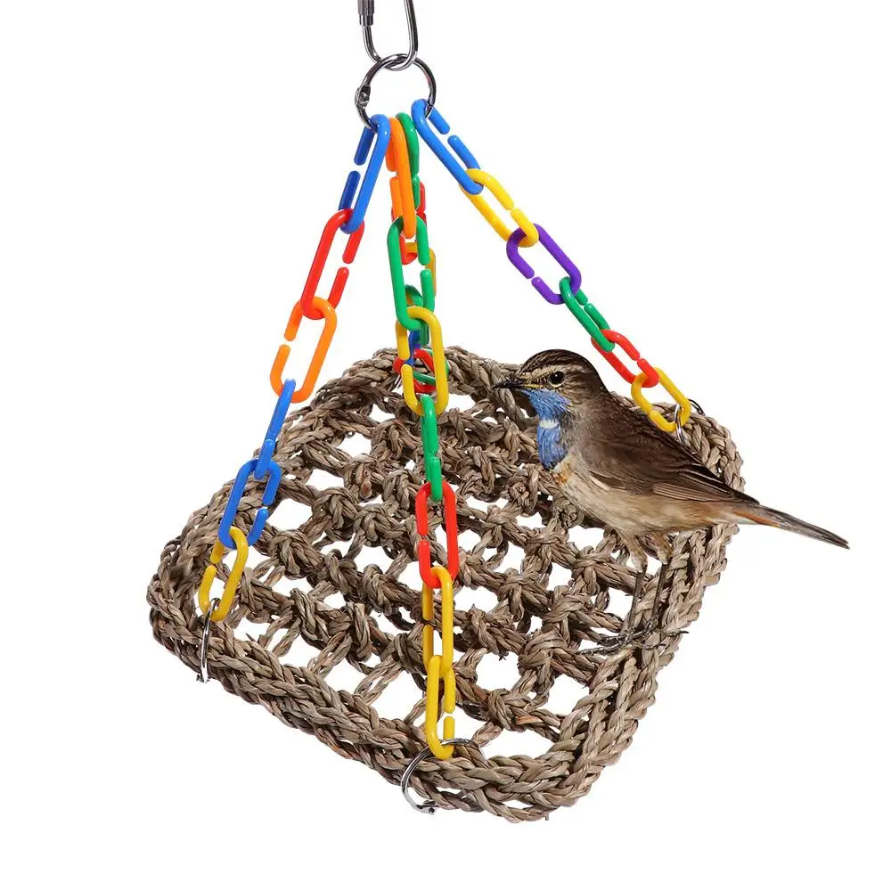 Birds Cage Accessories Bite resistant Wear resistant for Parakeets Parrot Hammock Bird Perch Bird Hanging Bed Parrot Swing Toys 4