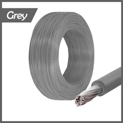 Durable Multi - Stranded Electric Wire with PVC Insulation - Tinned Copper Cable for DIY Projects and LED Lighting (Grey)