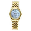 Ladies Big Brand Golden Watches Women Girls Casual Alloy Band Simple Dourado Date Quartz Watch Green Relogios Feminino Fashions 6