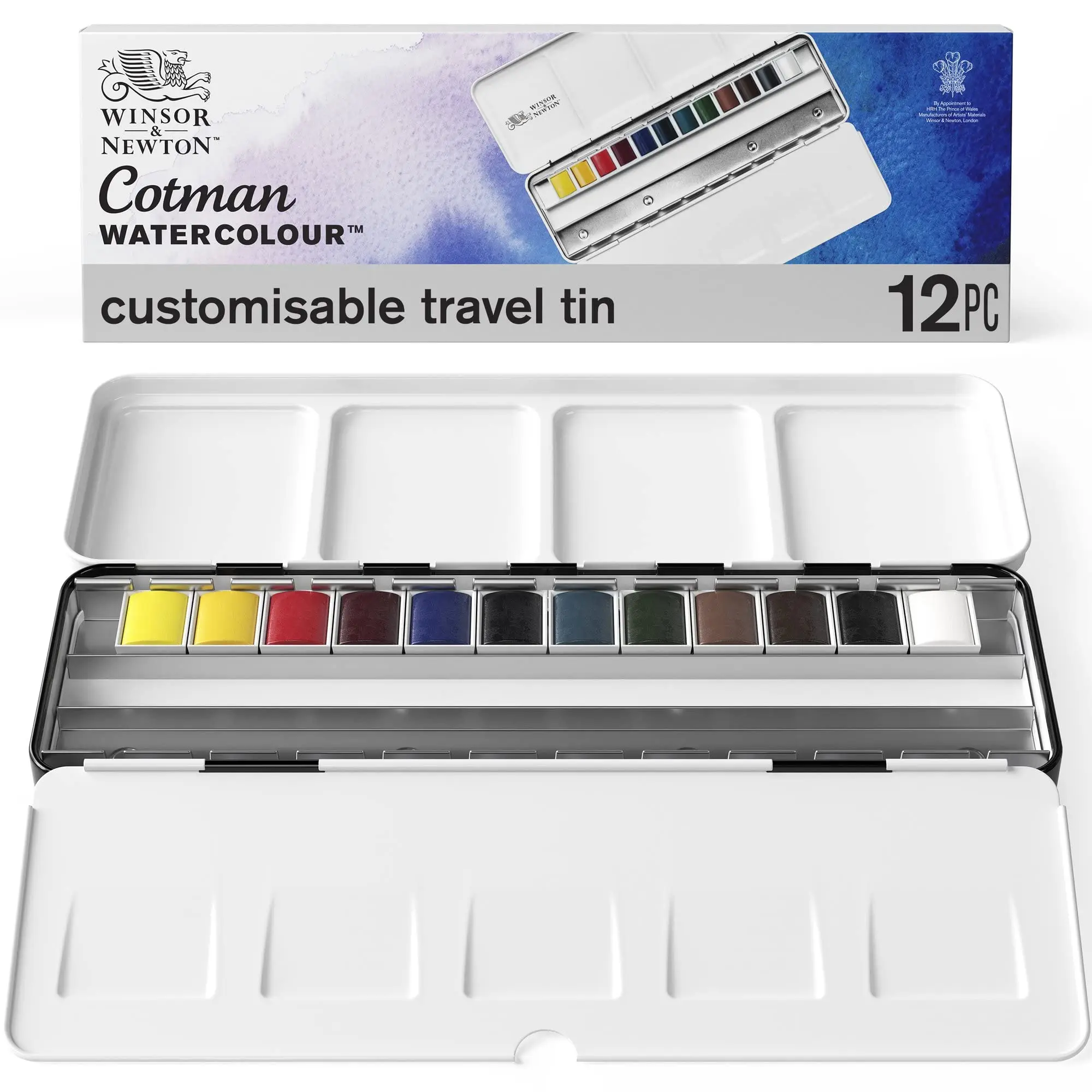 Model T03 Travel Empty Watercolor Tins Palette - Medium Watercolor