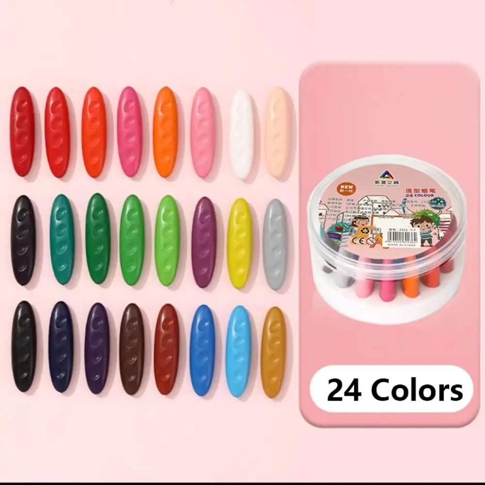 Vibrant Colors Children's Washable Peanut-Shaped Crayon Set - Safe and Clean Painting Tools