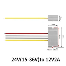 Waterproof 24V to 12V Adjustable Power Buck Converter and Voltage Transformer (24V to 12V 2A)