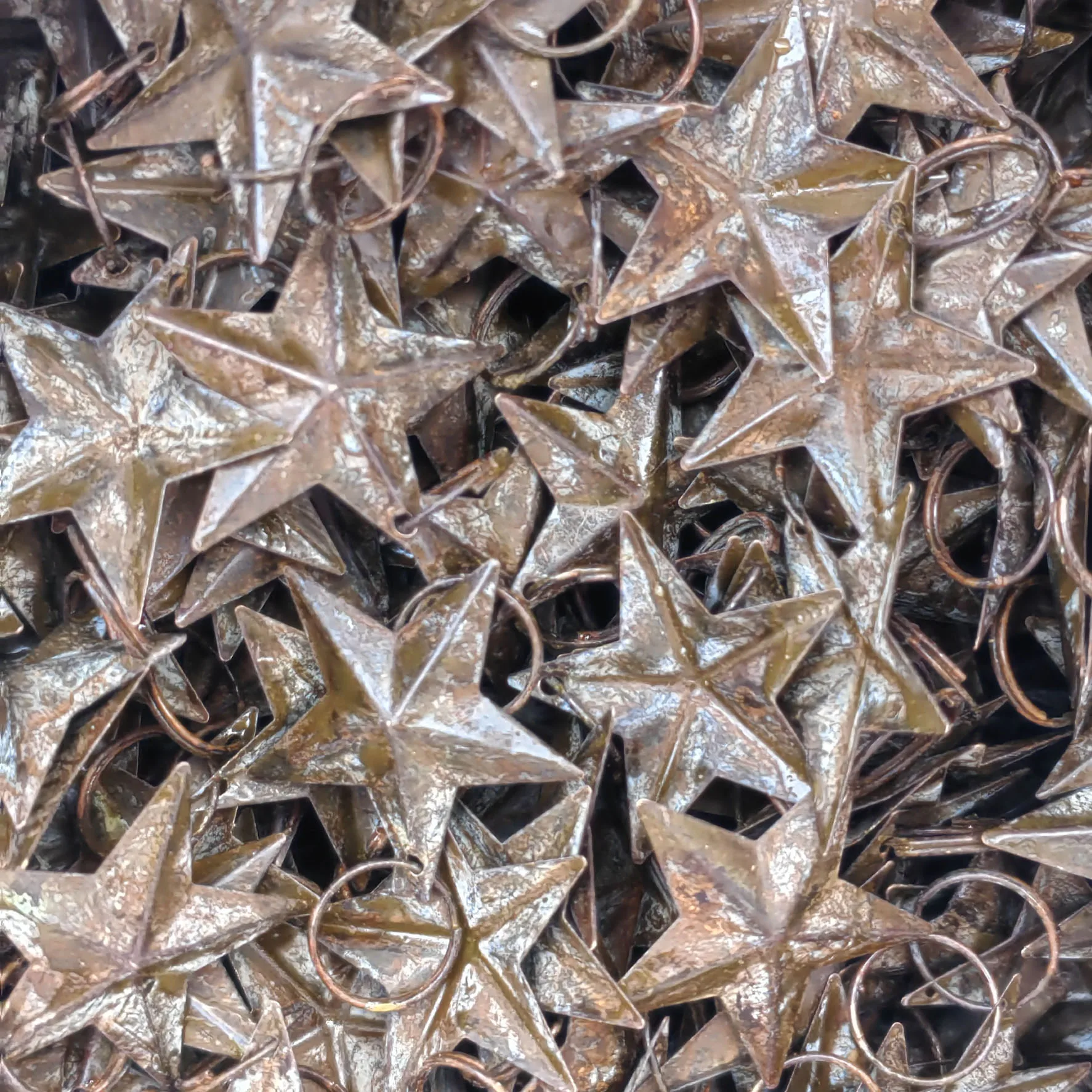 Rustic Metal Star Ornaments - Vintage Antique Primitives for Crafts and Decor (60 Pieces)