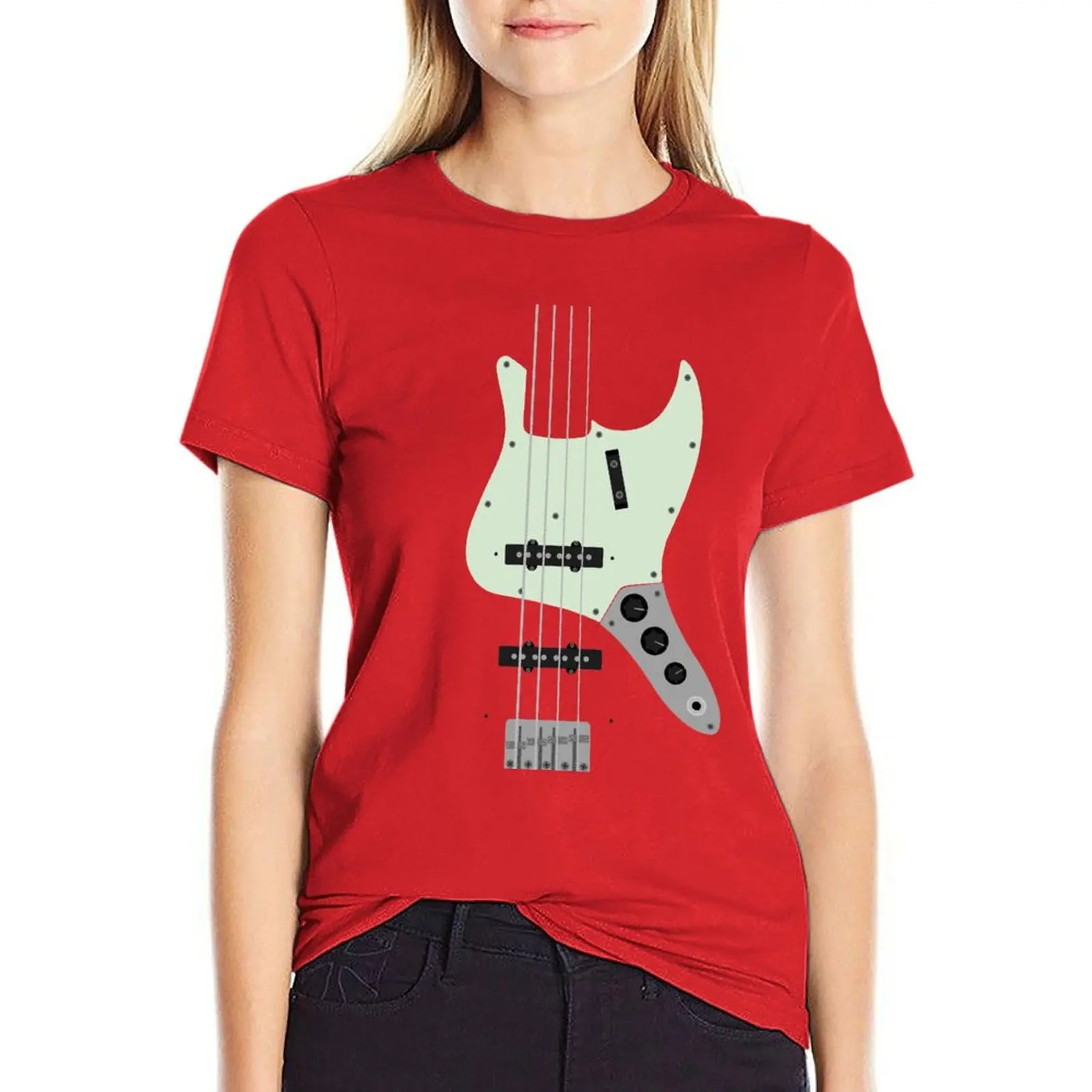 

Electric Jazz Bass T-shirt summer clothes funny lady clothes Woman clothes
