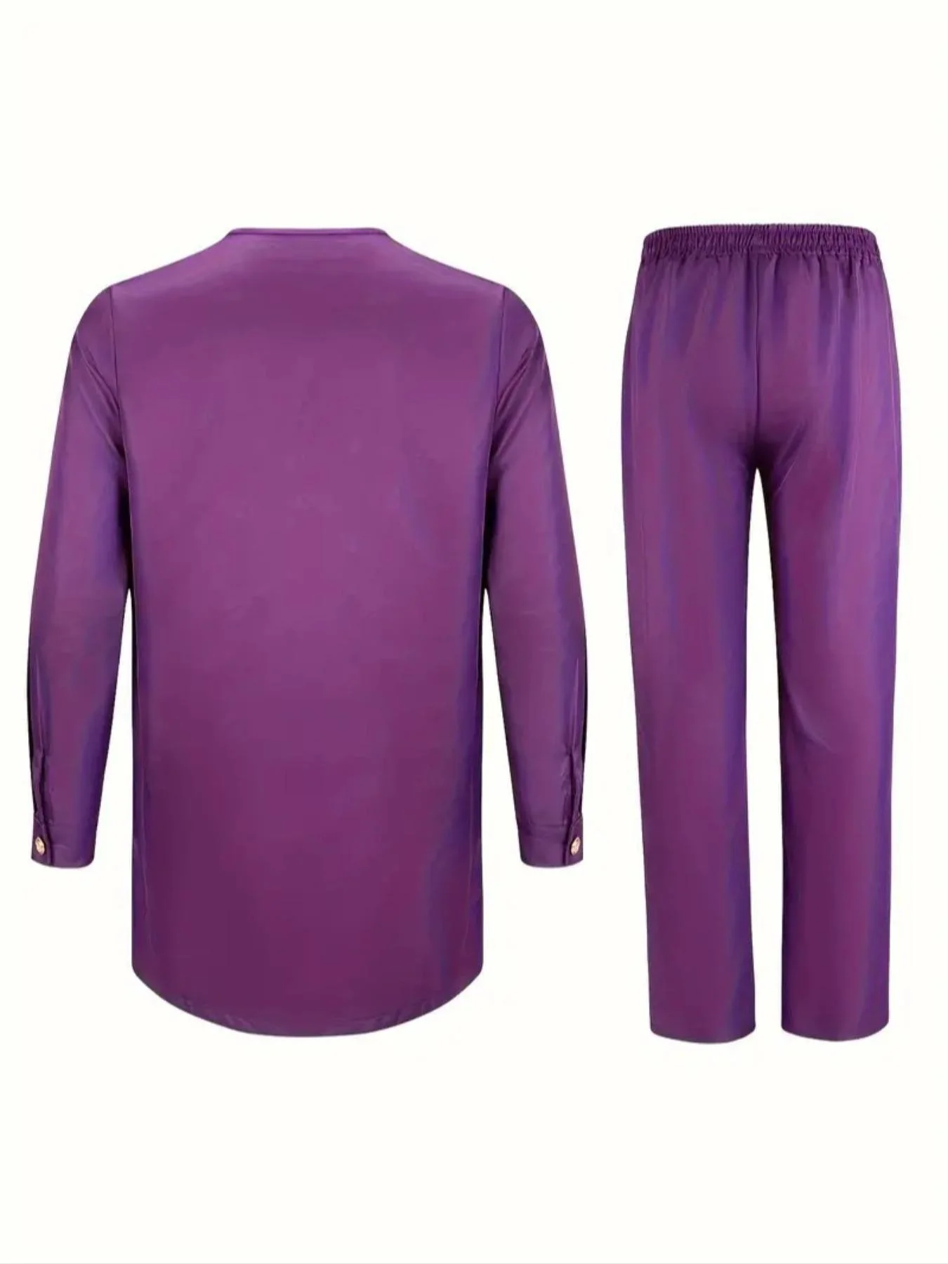 Dashiki New Lslamic Moroccan Muslim Business Casual African Purple 100% Authentic High Quality Original Live Shot Men's Suit 4