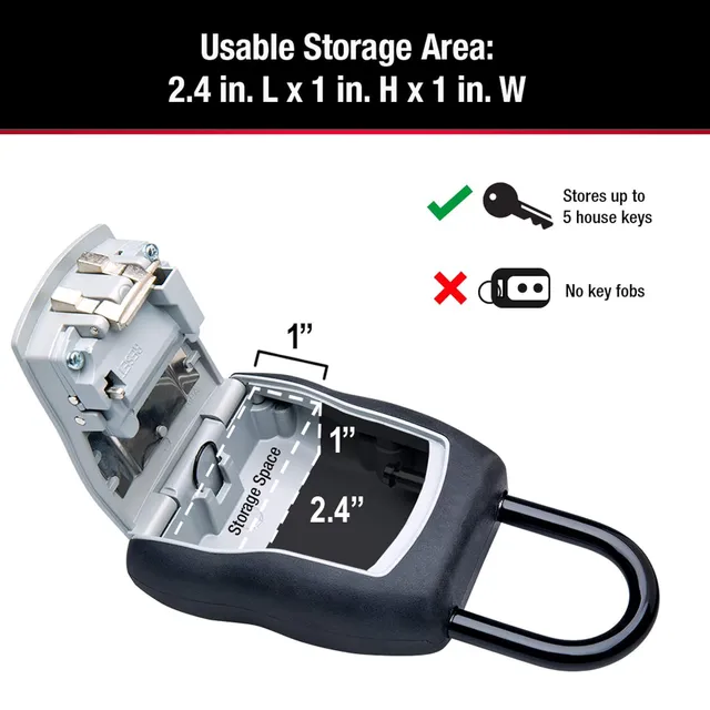 Master Lock Key Lock Box Outdoor Lock Box for House Keys Key Safe with Combination Lock Stainless Steel Password Key Box 5