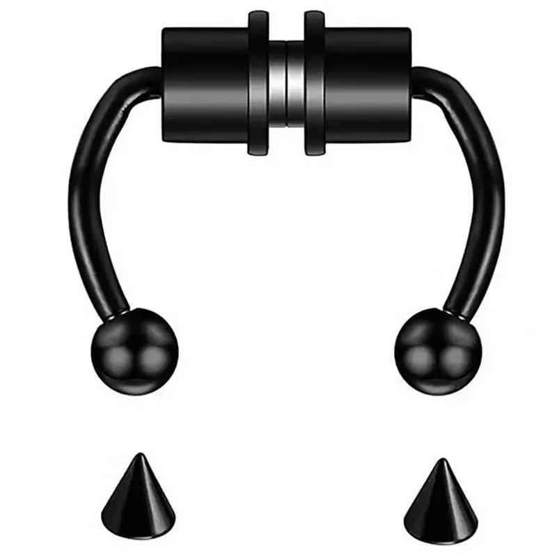 thumbnail image 2 of Buy LELEBEAR Agnetic Septu Nose Ring Horseshoe Rings, Fake Nose Ring 2 of 10