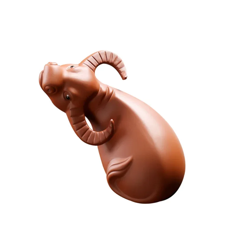 Clay Tea Pet Ornaments Lying Cow Statue
