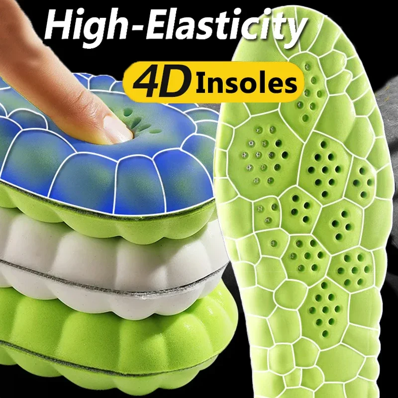 Shoe Insoles 4D Cloud Technology Sports for Shoes PU Sole Soft Breathable Shock Absorption Cushion Running Orthopedic Care orthopedic insoles shoe insoles