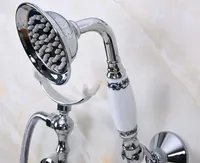 ชุดก๊อกน้ำฝักบัวอาบน้ำก๊อกน้ำในห้องน้ำโครเมี่ยมขัดเงาติดผนัง 4