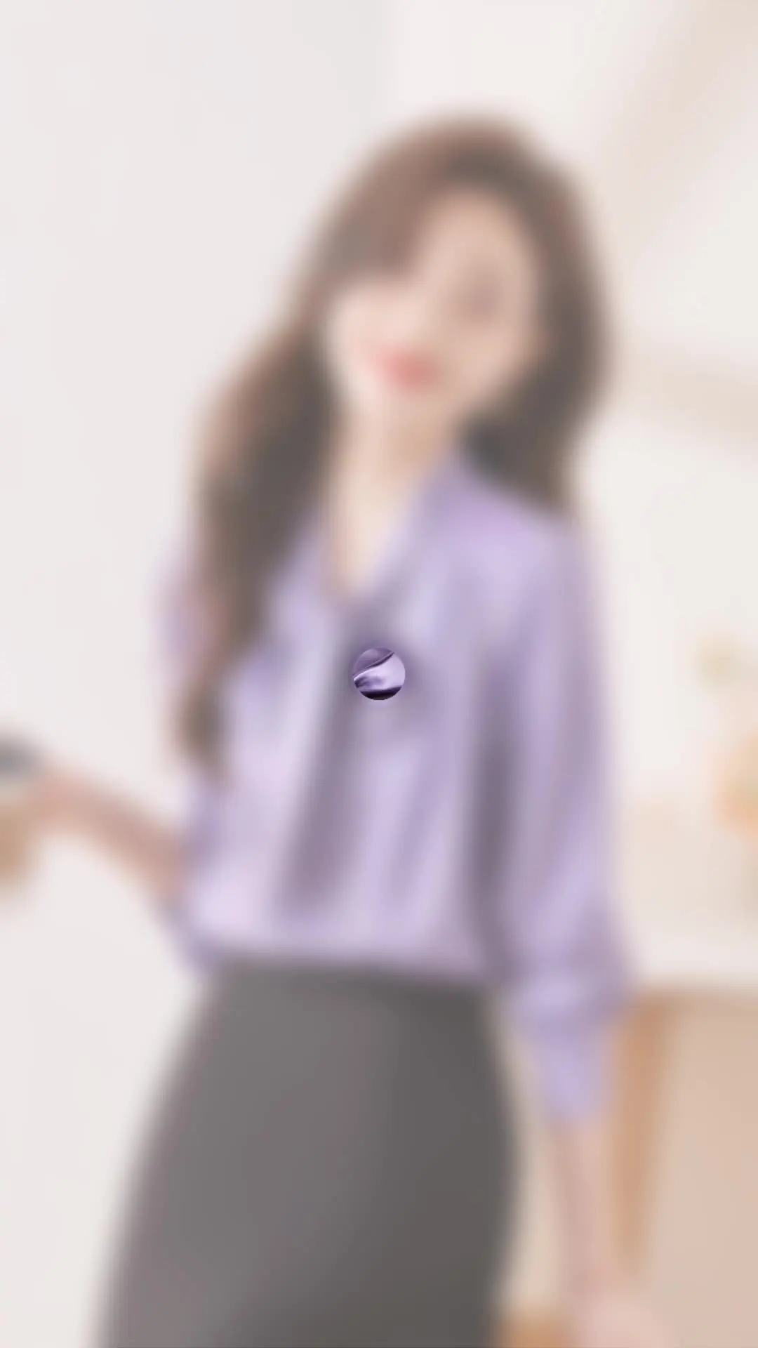 Tenue détente chemise de nuit manches longues col montant Olena - Violet prune - - 75.00