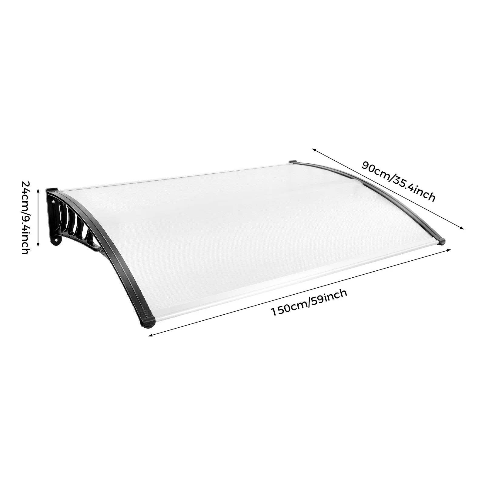 Haustürüberdachung, transparentes Türüberdachung aus Polycarbonat-Aluminium für den Eingangsbereich, den Regenschutz im Freien – Detail 2
