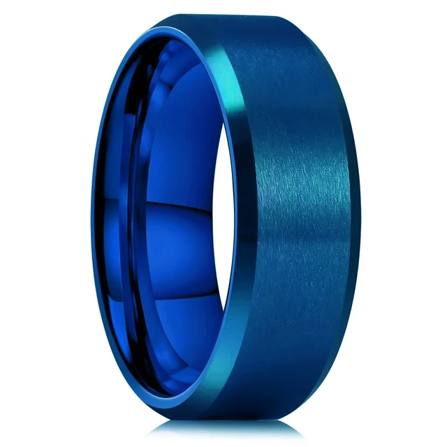 92431-e8e278.jpg Bagues en acier titane couleur argent 8mm pour hommes et femmes, bagues en acier inoxydable brossé mat, bijoux cadeaux de mariage