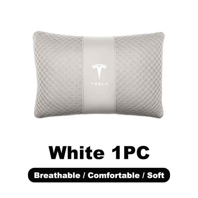 【純正美品】テスラ ランバーサポート Tesla 腰当て グレー レザーカーシートヘッドレスト,ランバーサポートクッション