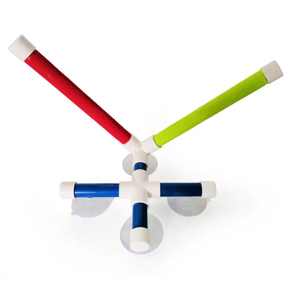 

Toy Sucking Disc Bird Parrot Bathing Shower Standing Bar Dual Stick Bracket Pet Toy
