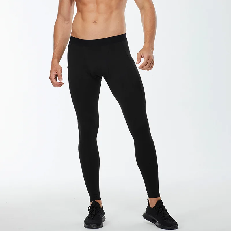 Winter Men Fleece Breathable Thermal Leggings Outdoor Tight Outdoor Warm Johns Fitness Hot Pants Pockets Quick Dry Train Jogging