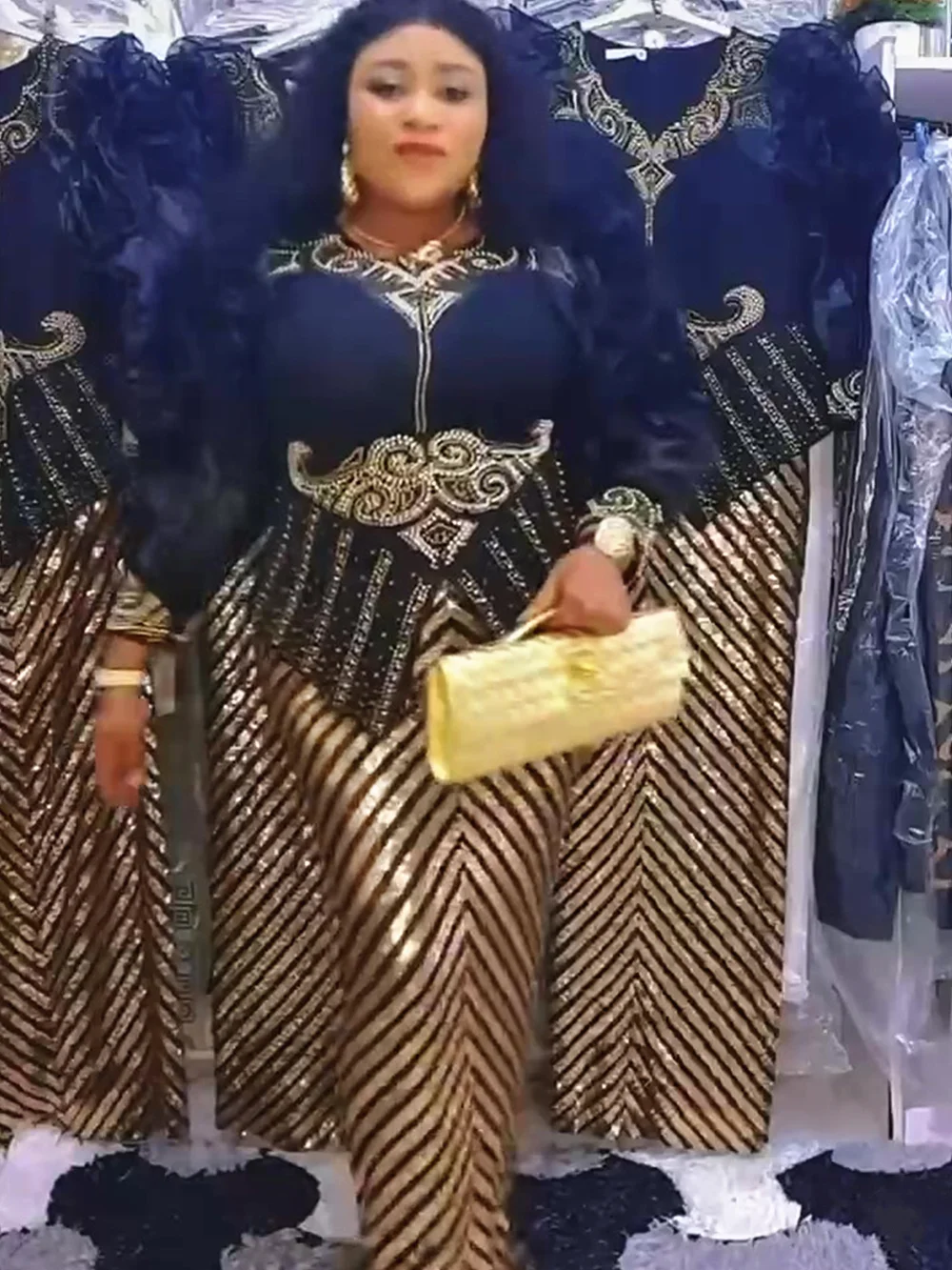 Plus Size Evening Dresses for Women African Luxury Sequin Gown Elegant Turkey Wedding Party Long Dress Ankara Ladies African Dress