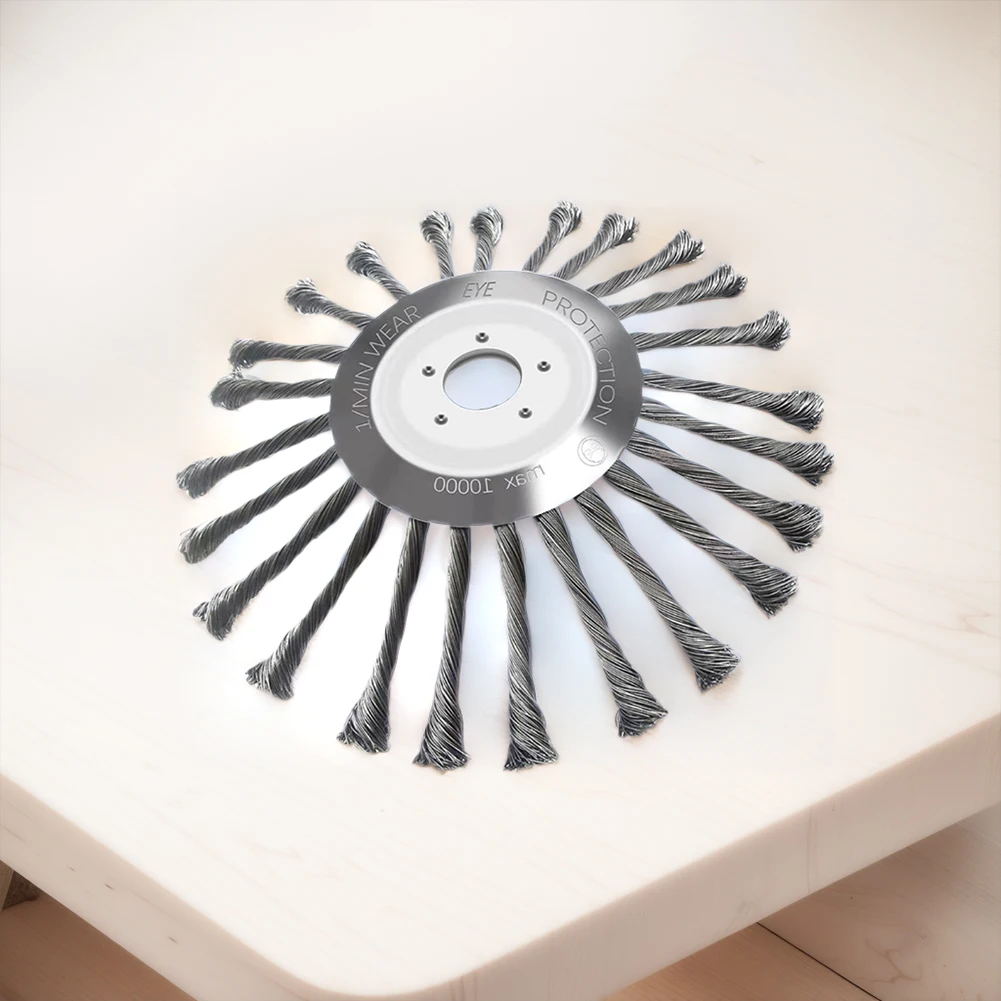 10inch Knot Steel Wire Grass Trimmer Head Universal Derusting Weeding Wheel Steel Wire Wheel Lawn Mower Brush Cutter Accessories
