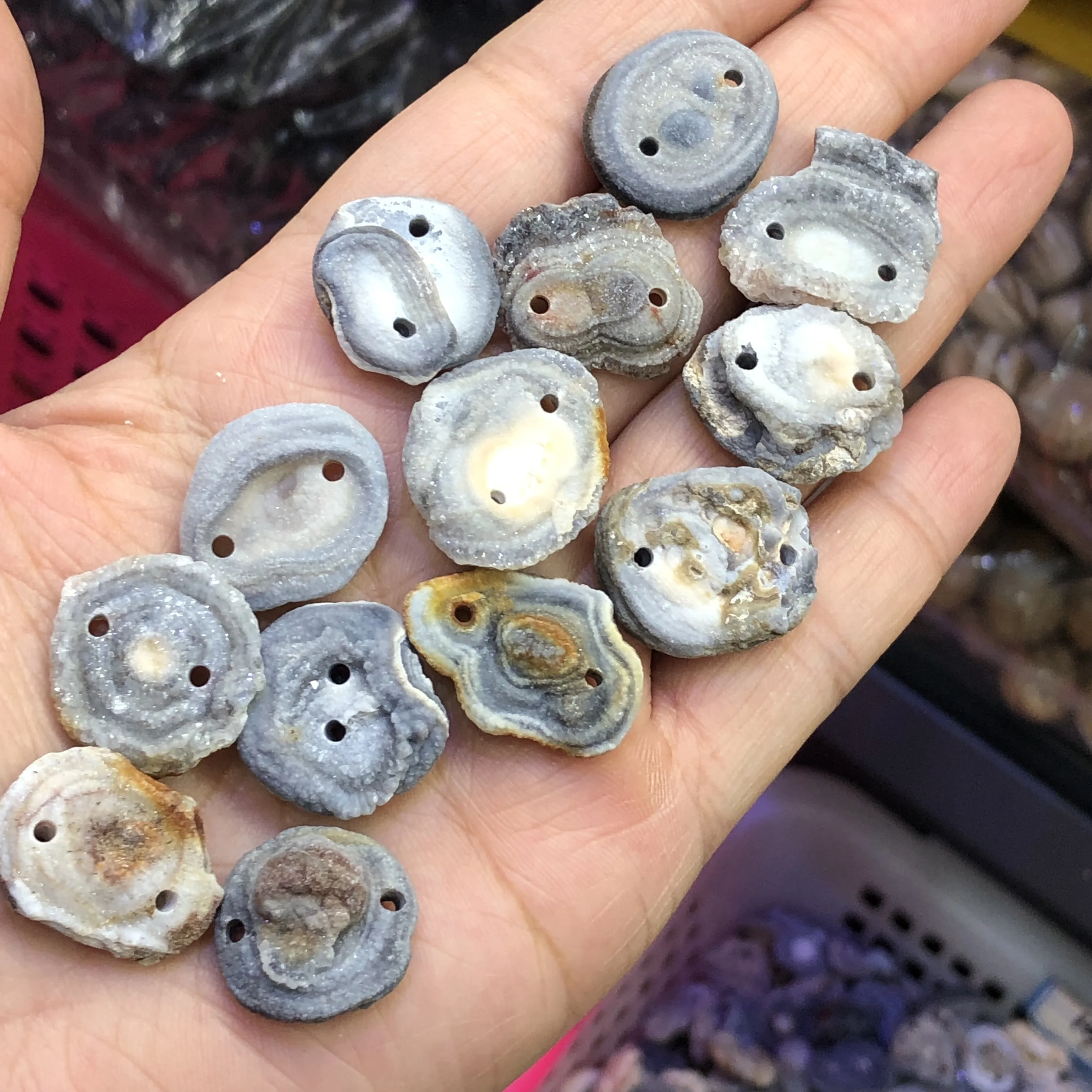 

Fengbaowu Natural Agate Button Fastener Jewelry Making For Pendant Bracelet Clothes Reiki Healing Stone DIY Accessories
