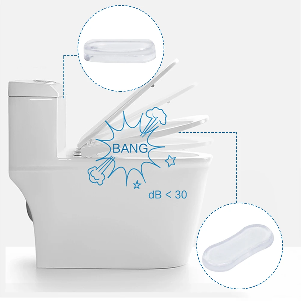 5pcs Strong Adhesive Universal Home Replacement Parts Hygienic Pads Shockproof Toilet Seat Bumper Buffer Protective Bathroom