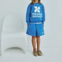 Ensembles de Sweatshirts pour Enfants 2026 Nouvelle Collection Printemps Tns Garçons Filles Mignons Imprimés Hoodie et Short Vêtements d'extérieur en Coton pour Enfants et Adolescents 3