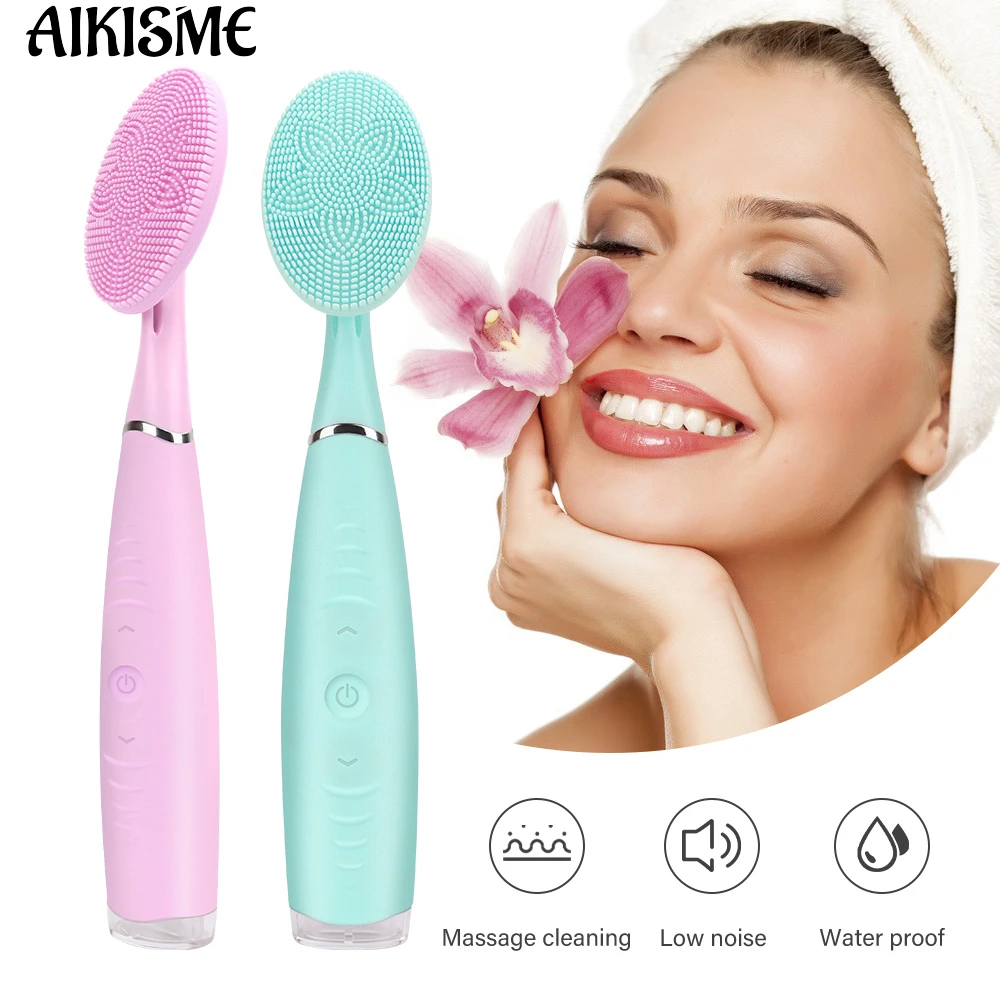 Electric Facial Cleansing Brush Sonic Massage Gel Washing Blackhead Remover Skin Scrubber Deep Pore Cleaner Massager for Face |
