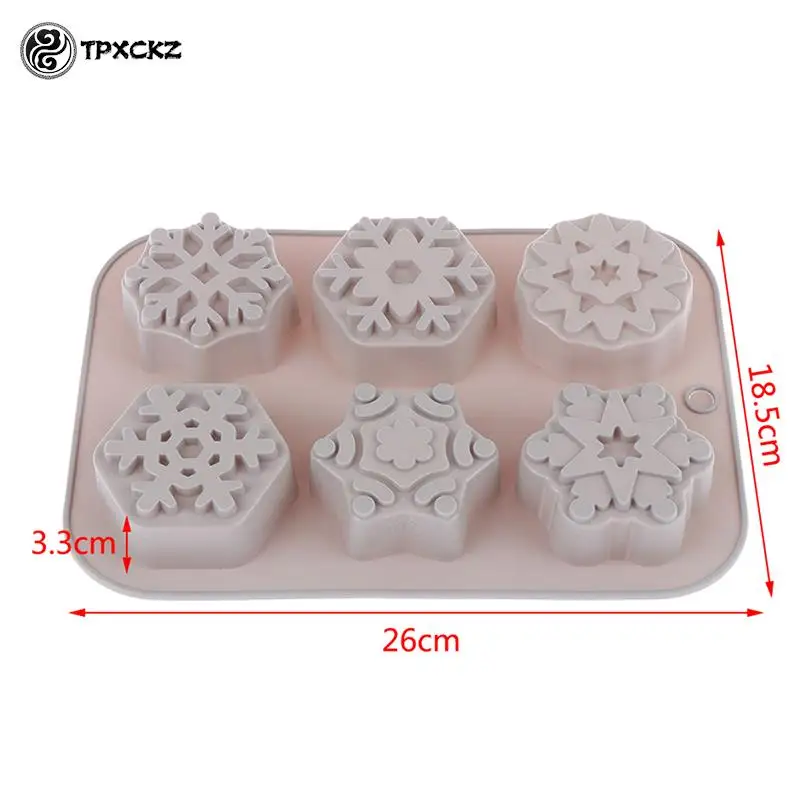 Snowflake Shape Soap Silicone Mold Christmas Aroma Gypsum Plaster Crafts Mould Snow Silicone Soap Candle Molds