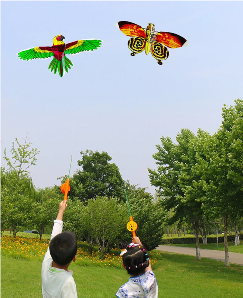 free shipping mini kites Outdoor toys for children kites string line 3d  kite pocket kite fly fishing rod wind up toy Garden koi