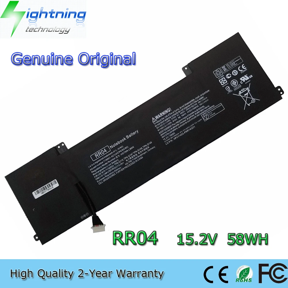 

New Genuine Original RR04 15.2V 58Wh Laptop Battery for HP Omen 15 15-5014TX TPN-W111 HSTNN-LB6N RR04XL 778951-421