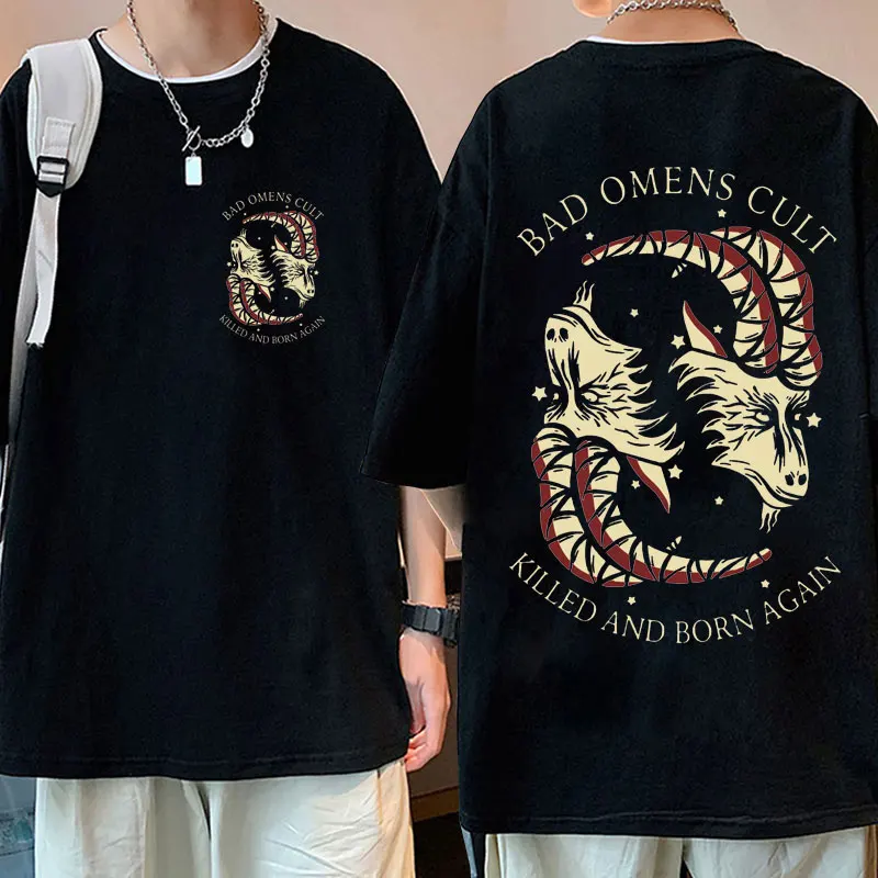 

Rock Music Bad Omens Concrete Forever Tour 2024 T-shirt Men's Women's Hip Hop Vintage Oversized Tshirt Y2k Streetwear Tee Shirt