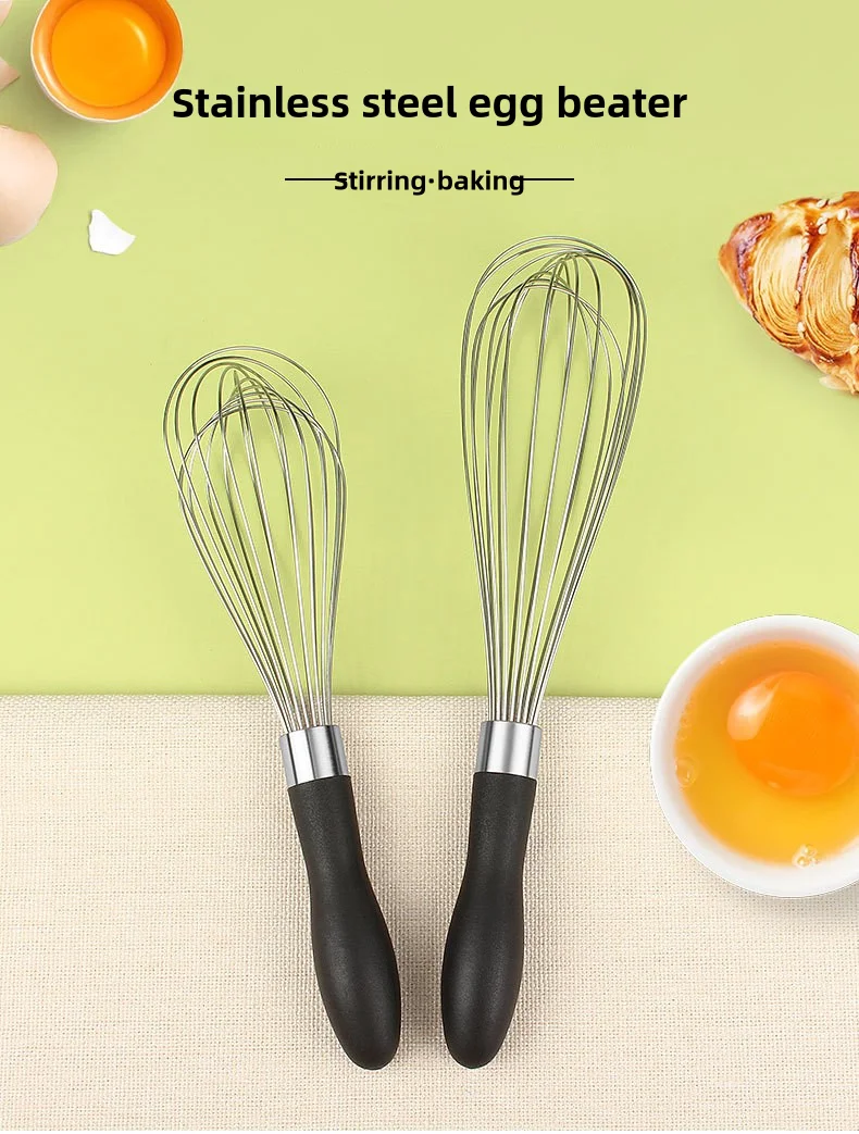 Description Picture 2 of itemCross-border 10-inch stainless steel egg beater 12-inch manual mixer cream beater cake cream whisk baking,