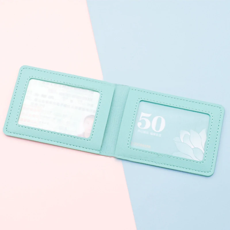 Credit card holder id card holder synthetic leather wallet leather bill organizer Candy color wallet case card holder PU driver license holder leather cover car driving cover business ID pass portable wallet