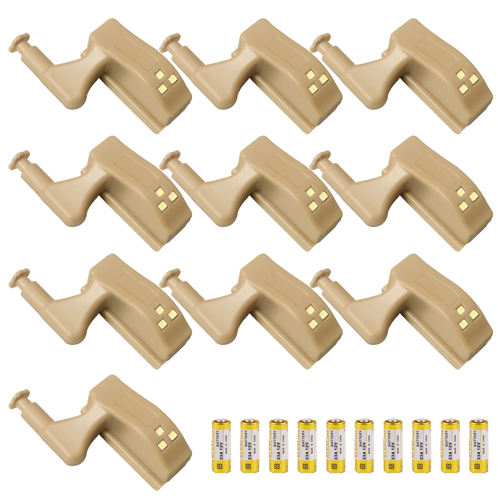 

10PCS LED Inner Hinge Lamp High Brightness LED Under Cabinet Light With Battery Cabinet Hinge Wardrobe Cupboard LED Sensor Light