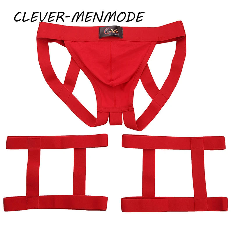 Men G String Thong Sexy Lingerie T-back Bulge Pouch Underwear Jockstrap Leg Harness Underpants with Metal Ring Garters Tanga men stretch g string panties men stretch thong underwear men lingerie briefs