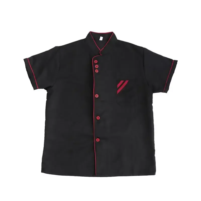 

Short XXXL Size (black) Catering Shirt Uniform Chef Unisex Basical Sleeve Service Bakery Food for Restaurant