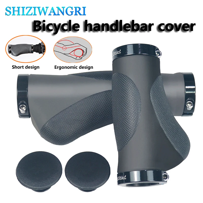 

Bicycle Handlebar Grips TPR Ergonomic Rubber Handle Non-Slip Shock Absorption Mountain Bike Handlebar Cover Double Side Lock On