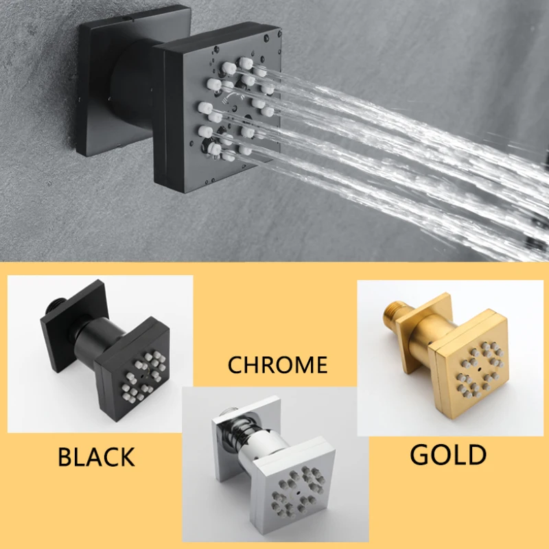 Jet Shower Switch 2 Functions Flow Waterfall High Pressure Massage Sprayer Chrome/Black/Gold/Grey Shower System