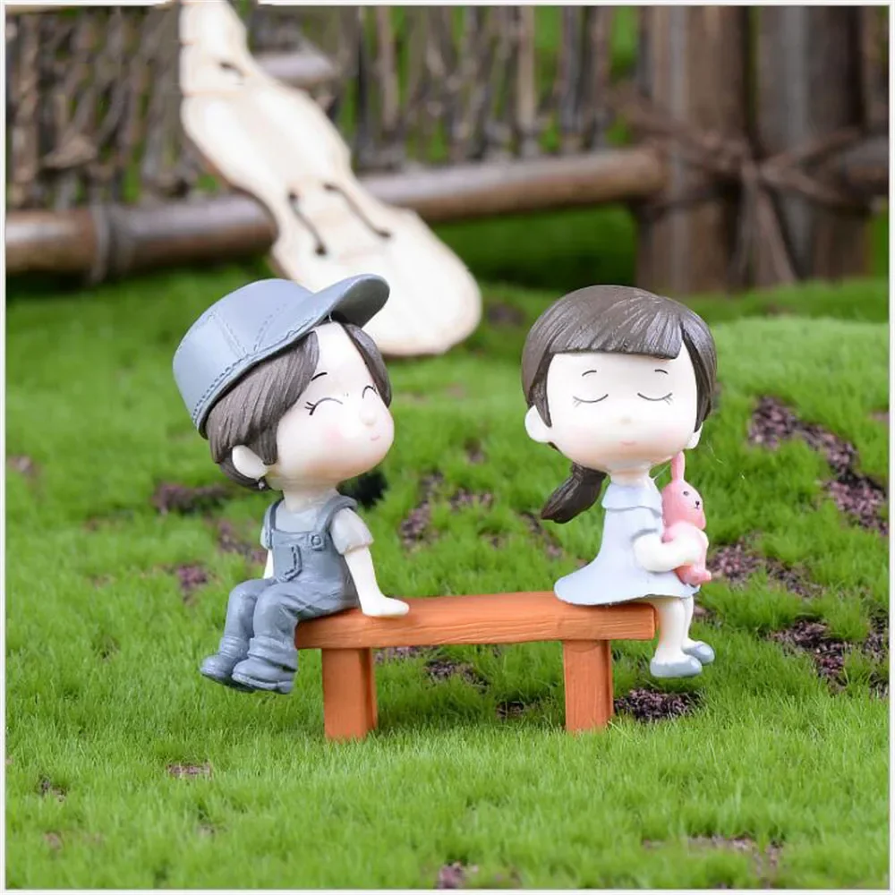 Miniature Couple Ornament Miniature Figurines Resin Ornaments Resin Crafts Ornament Crafts Miniature Ornament Desk Decor 1set Cartoon Lovely Couple Chair Resin Figurines Miniatures Fairy Garden Home Decor Desk Garden Decorative Craft