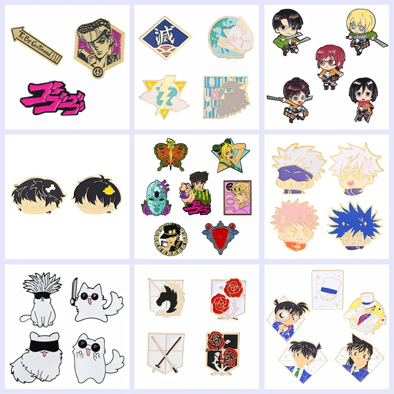 Super Bargain Anime Collection Enamel Pin Sets ! Cartoon Icon Jojo