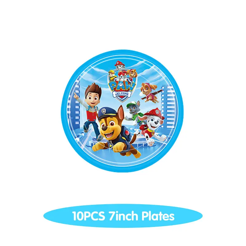 Party Supplies Paw Patrol Birthday Decoration Tableware New Dogs Theme Party Supplies Backdrop Banner Balloons Paper Cups Plates Baby Favor