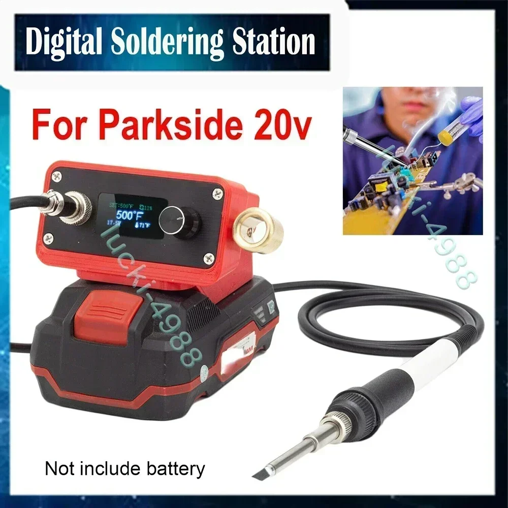 OLED Digital T12 Soldering Station Electronic Soldering Iron Tip For Parkside X20V Team Li-ion Battery  (Not include battery)