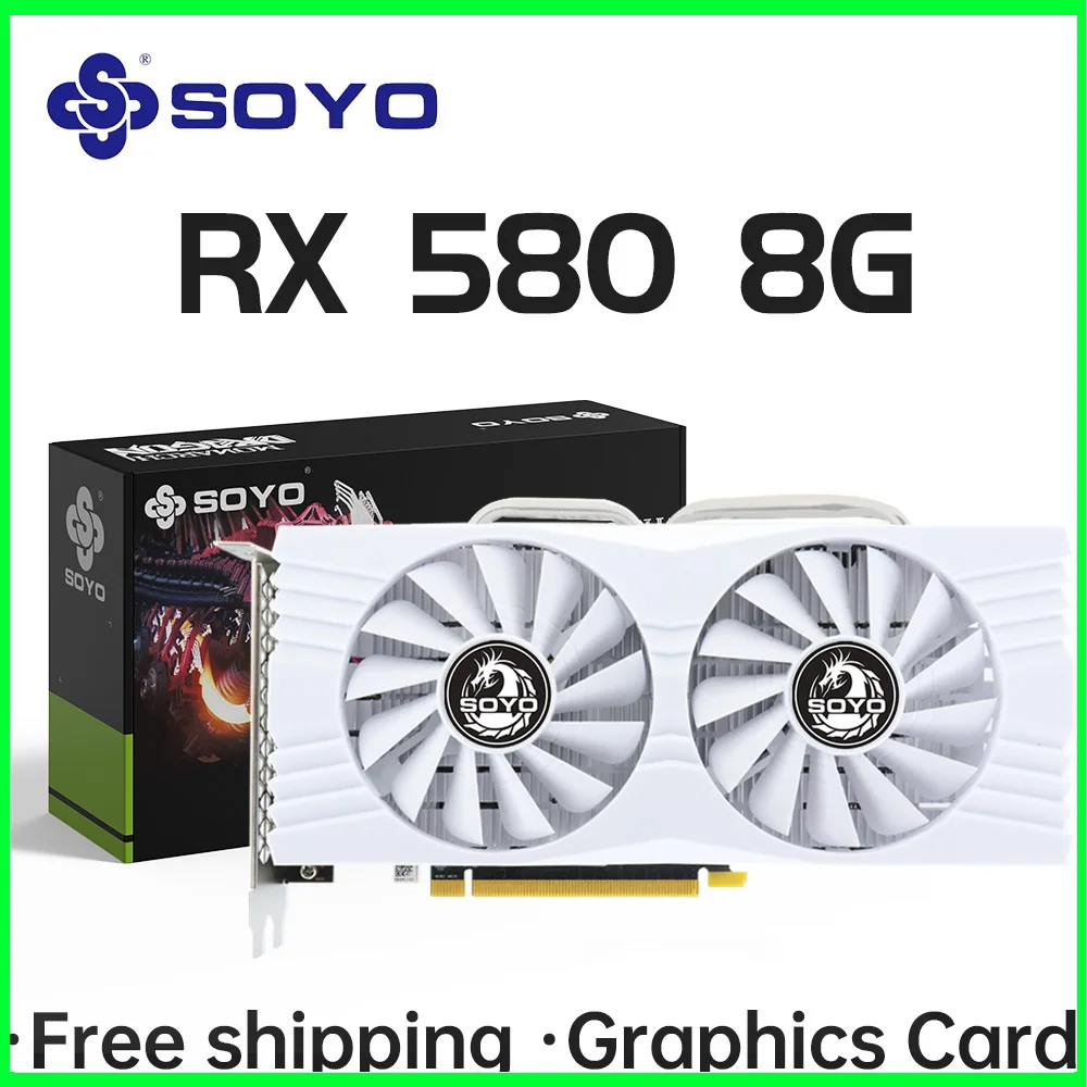 SOYO AMD RX580 8GB Graphics Card GDDR5 256Bit 2048SP Gaming Video Cards Desktop Computer component RX 580