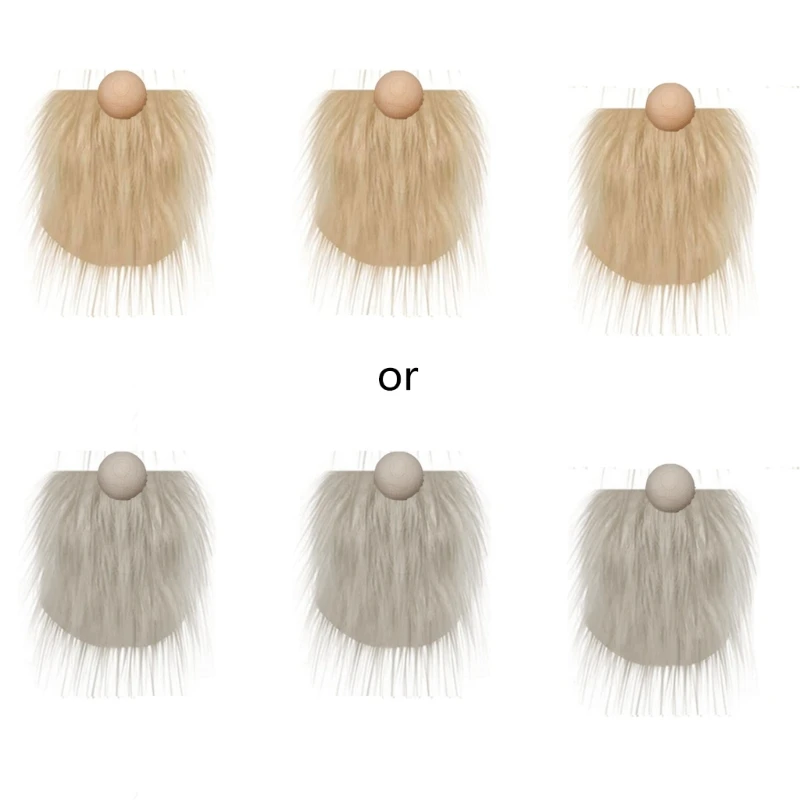 

Бусины в виде гнома и искусственные бороды, 6 шт./компл., искусственный мех, борода гнома, деревянная бусина для Рождества, гном